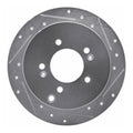 R1 Concepts Brake Rotor Drilled and Slotted Silver Fits Hyundai Santa