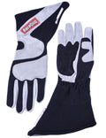 RaceQuip SFI-5 Gray/Black Medium Long Angle Cut Glove