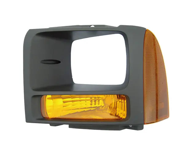 LH PARKLAMP LENS/HOUSING; W/O BULBS & SOCKETS; BLACK BEZEL; F250 SUPER DUTY 06