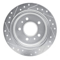 R1 Concepts Brake Rotor Drilled and Slotted Silver Fits BMW 524td