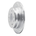 R1 Concepts Brake Rotor Drilled and Slotted Silver Fits BMW 524td