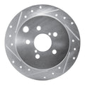 R1 12-23 Subaru Crosstrek Rear Left Drilled & Slotted Silver Brake Rotor
