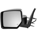 Left Power, Heated, Manual Folding Mirror for 07-15 Jeep MK Compass, Black Crown Automotive