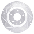 R1 13-18 Mazda Cx-5 Rear Left Drilled & Slotted Silver Brake Rotor