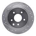 R1 02-25 Nissan Juke Rear Left Drilled & Slotted Silver Brake Rotor