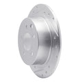 R1 02-25 Nissan Juke Rear Left Drilled & Slotted Silver Brake Rotor