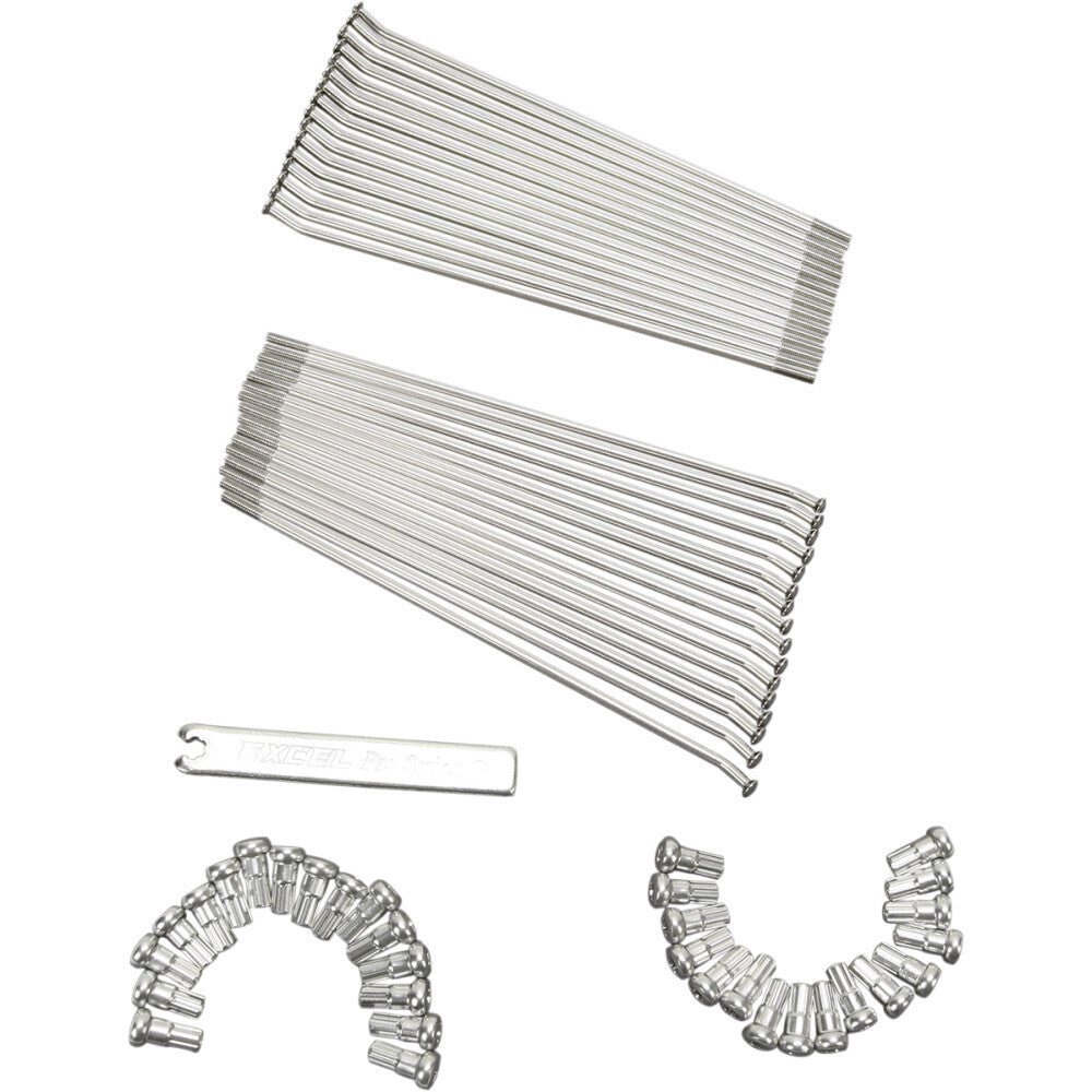 Excel Rear Spoke/Nipple Set - 10 Gauge / 32 Qty - Silver