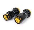 NRG M12X1.5 Steel Lug Nut w/ Gold Al Tip / Dust Cap Cover Set 22 Pcs Black/ Gold w/ Locks/ Socket