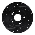 R1 03-08 Acura TSX Rear Right Drilled & Slotted Black Brake Rotor