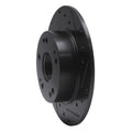 R1 03-08 Acura TSX Rear Right Drilled & Slotted Black Brake Rotor