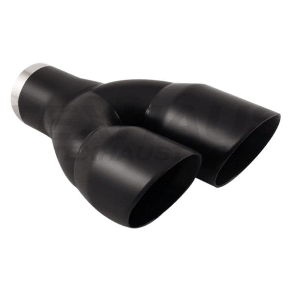 ~(11 lbs. 18X11X8)~ Black Powder Coated Dual 3.00IN Double Wall Staggered Angle - Left; i.d. 2.25IN