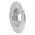 R1 Concepts Brake Rotor Drilled and Slotted Silver Fits Ford Focus