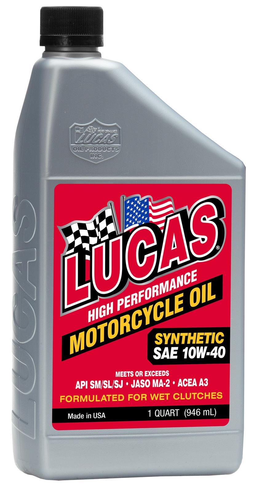 SYNTHETIC SAE 10W40 MOTORCYCLE OIL 1 QUART CASE OF 6