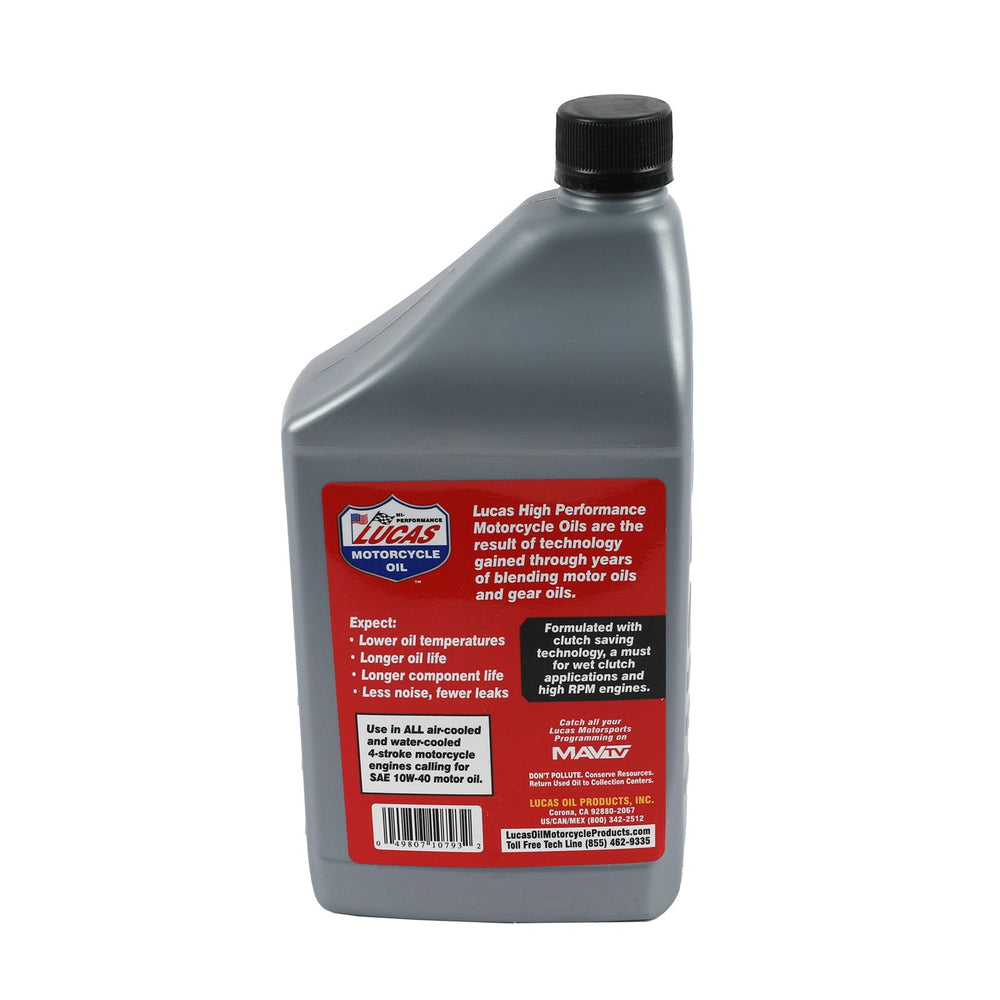 Motorcycle Oil 10w40 Synthetic 1 Quart