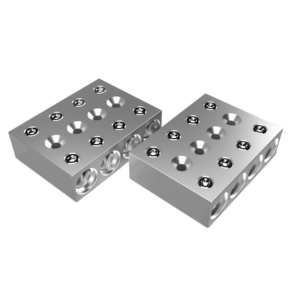 600 SERIES ALUMINUM TERMINAL BLOCKS 1/0 8 SPOTS FITS XMAX67/90/135 PAIR