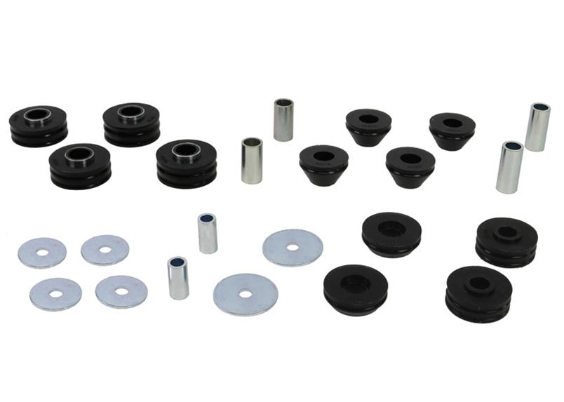 Body mount and radiator support - bushings 12 Bushings 6 Tubes 6 Washers Grease