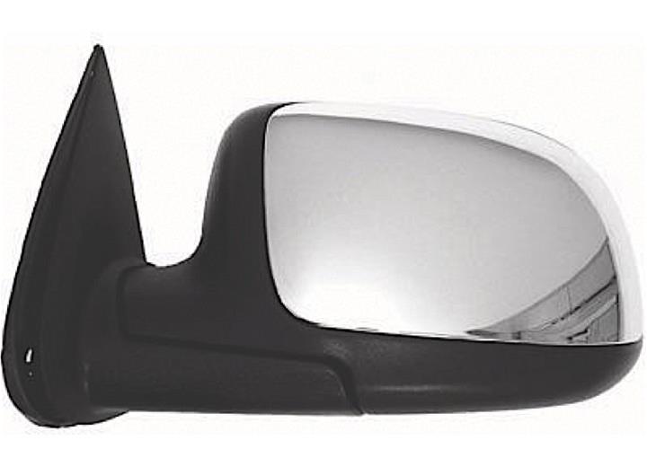 LH DOOR MIRROR PWR NONHTD TEXT BLK W/CHR COVER FLDG SILVERADO/SIERRA 9902