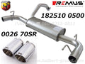Remus 2007 Abarth 500 Abarth 1.4L Axle Back Exhaust w/Chrome Tail Pipe Set