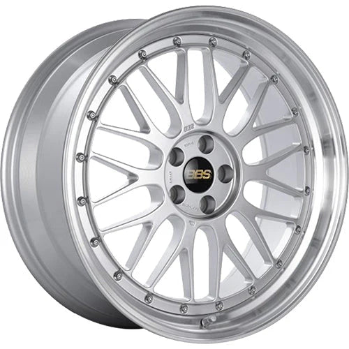 BBS LM 19x8.5 5x112 ET32 Diamond Silver Center Diamond Cut Lip Wheel - 82mm PFS Required