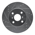 R1 12-15 Scion IQ Front Left Drilled & Slotted Silver Brake Rotor