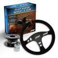PRP Flat Suede Steering Wheel Kit Red with Quick Release Hub for Yamaha YXZ Viking Wolverine Rhino KG162-03