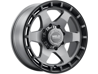 Weld Off-Road Ridge 20x9 - 8x180 BP - ET0 - 124.3mm CB - Satin Gunmetal Wheel (Black Ring)