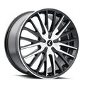 Kraze KR185 Double Down 22x8.5 / 5x108/114.3 BP / 38mm Offset / 73mm Hub Gloss Black Machined Wheel