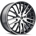 Kraze KR185 Double Down 22x8.5 / 5x108/114.3 BP / 38mm Offset / 73mm Hub Gloss Black Machined Wheel