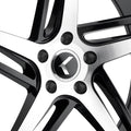 Kraze KR195 Milano 20x8.5 / 5x114.3 BP / 38mm Offset / 72.62mm Hub Gloss Black Machined Wheel