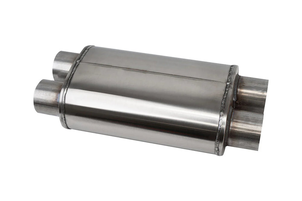 Corsa Pro-Series 304SS Packed Resonator - 3.0in Dual Inlet / Dual Outlet - 19in OAL