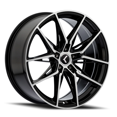 Kraze KR196 Evolve 19x8.5 / 5x112 BP / 40mm Offset / 66.56mm Hub Gloss Black Machined Wheel