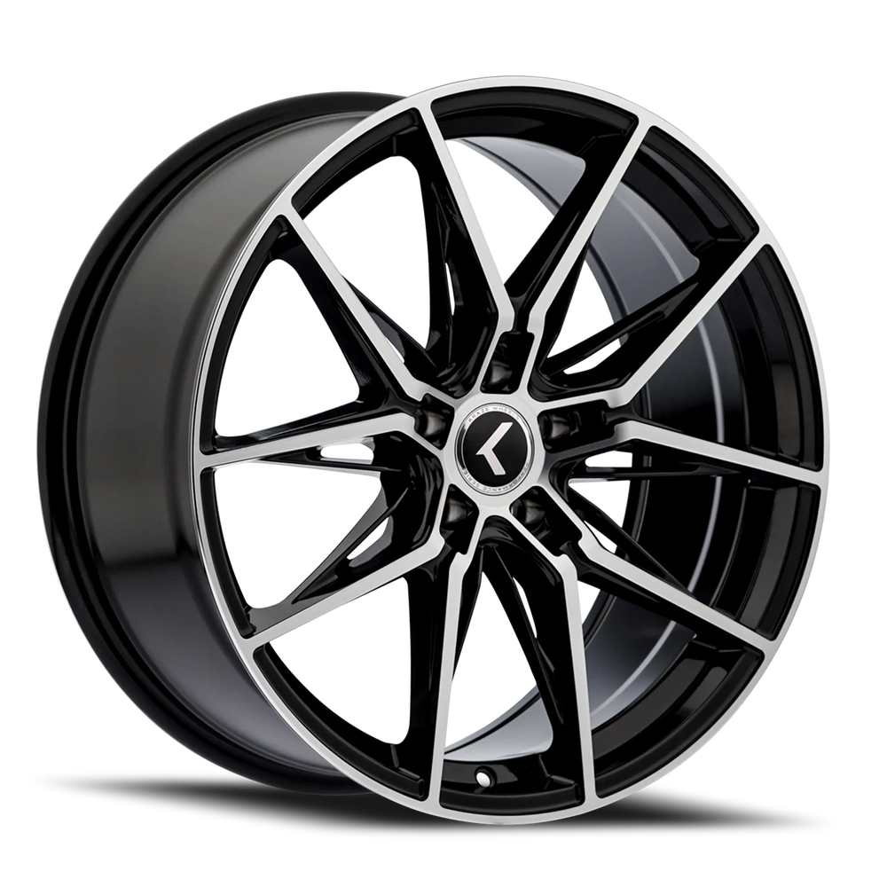 Kraze KR196 Evolve 19x8.5 / 5x112 BP / 40mm Offset / 66.56mm Hub Gloss Black Machined Wheel