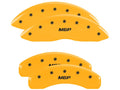 Set Of 4 Caliper Covers Engraved Front And Rear MGP Yellow Finish Black Characters 2007-2014 GMC Sierra MGP Caliper Covers