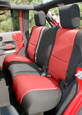 Seat Cover Kit, Black/Red; 07-10 Jeep Wrangler Unlimited JKU, 4 Door