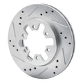 R1 85-97 Nissan 720 DATSUN Front Left Drilled & Slotted Silver Brake Rotor
