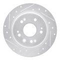R1 02-04 Honda CR-V Rear Left Drilled & Slotted Silver Brake Rotor