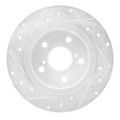 R1 11-16 Scion TC Rear Right Drilled & Slotted Silver Brake Rotor