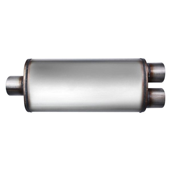 5.00INX8.00INX18.00IN SINGLE/DUAL FLOW II SS MUFFLER 3.00IN ID / 3.00IN OD