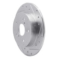 R1 07-14 Suzuki SX4 Rear Right Drilled & Slotted Silver Brake Rotor