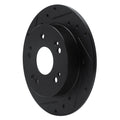 R1 97-15 Acura ILX Rear Left Drilled & Slotted Black Brake Rotor