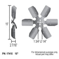 ~(4.6 lbs. 21X18X2)~ 15 in Rigid Fan Steel Blades Reverse Rotation