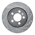 R1 00-06 Audi TT Quattro Rear Right Drilled & Slotted Silver Brake Rotor