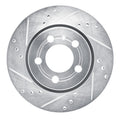 R1 00-06 Audi TT Quattro Rear Left Drilled & Slotted Silver Brake Rotor