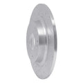 R1 17-20 Honda Civic Coupe Rear Left Drilled & Slotted Silver Brake Rotor