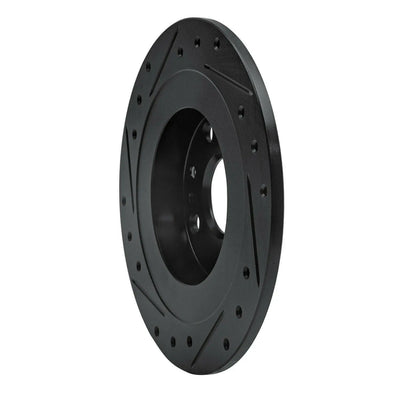 R1 1990-2003 Ford Escort Rear Right Drilled & Slotted Black Brake Rotor