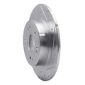 R1 05-17 Honda Accord Rear Right Drilled & Slotted Silver Brake Rotor