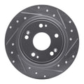 R1 05-17 Honda Accord Rear Right Drilled & Slotted Silver Brake Rotor