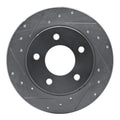 R1 04-13 Mazda 3 Rear Left Drilled & Slotted Silver Brake Rotor