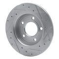 R1 04-13 Mazda 3 Rear Left Drilled & Slotted Silver Brake Rotor