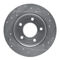 R1 04-13 Mazda 3 Rear Left Drilled & Slotted Silver Brake Rotor